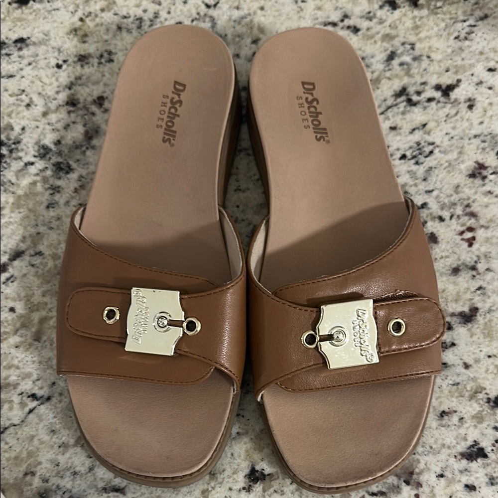 Dr. Scholl's Brown Mules with Cushioned Footbed